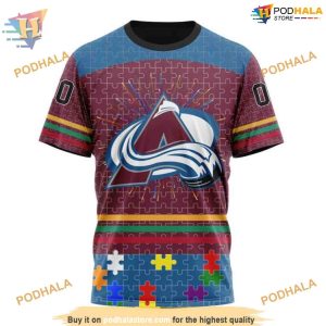 Custom Design With Fearless Aganst Autism Concept NHL Colorado Avalanche Hoodie 3D 3