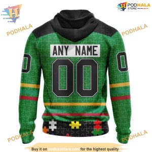 Custom Design With Fearless Aganst Autism Concept NHL Dallas Stars Hoodie 3D 2