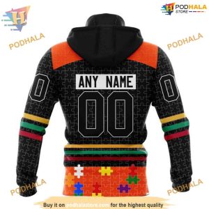 Custom Design With Fearless Aganst Autism Concept NHL Philadelphia Flyers Hoodie 3D 2