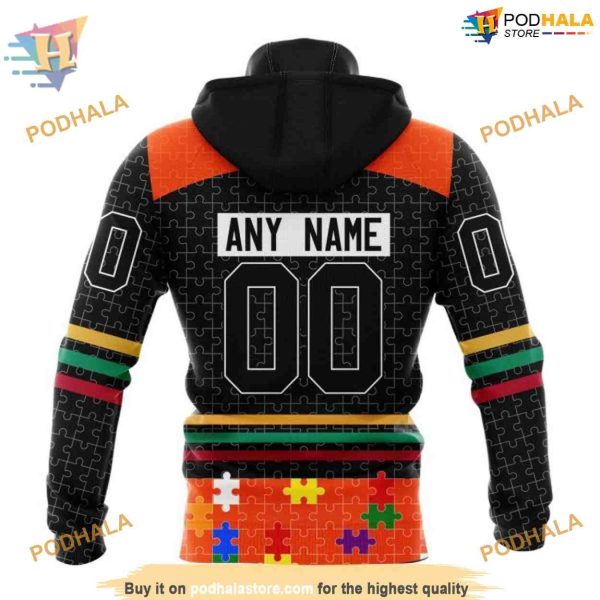 Custom Design With Fearless Aganst Autism Concept NHL Philadelphia Flyers Hoodie 3D