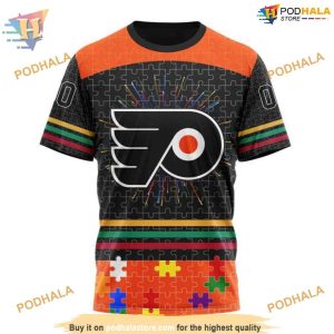 Custom Design With Fearless Aganst Autism Concept NHL Philadelphia Flyers Hoodie 3D 3