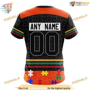 Custom Design With Fearless Aganst Autism Concept NHL Philadelphia Flyers Hoodie 3D 4