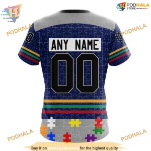 Custom Design With Fearless Aganst Autism Concept NHL Toronto Maple Leafs Hoodie 3D 4