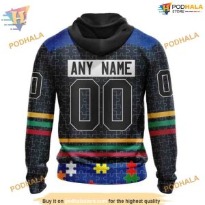 Custom Design With Fearless Aganst Autism Concept NHL Vancouver Canucks Hoodie 3D 2