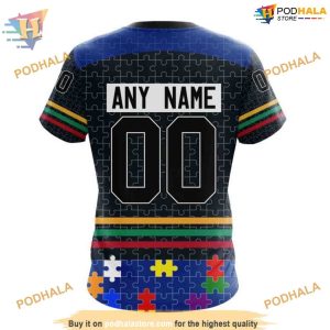Custom Design With Fearless Aganst Autism Concept NHL Vancouver Canucks Hoodie 3D 4