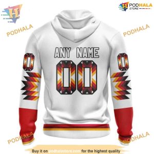 Custom Design With Native Pattern NHL Calgary Flames Hoodie 3D 2