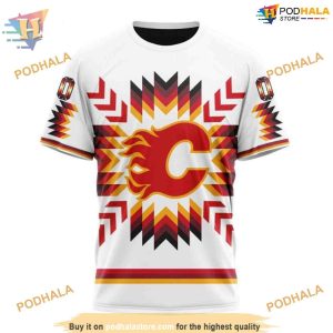 Custom Design With Native Pattern NHL Calgary Flames Hoodie 3D 3