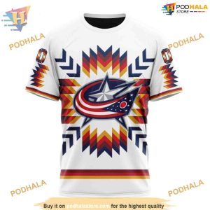 Custom Design With Native Pattern NHL Columbus Blue Jackets Hoodie 3D 3
