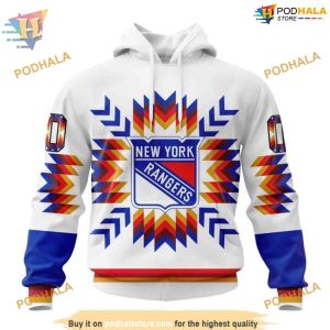 Custom Design With Native Pattern NHL New York Rangers Hoodie 3D 1