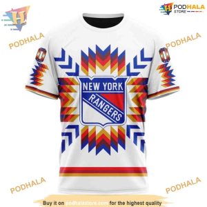Custom Design With Native Pattern NHL New York Rangers Hoodie 3D 3