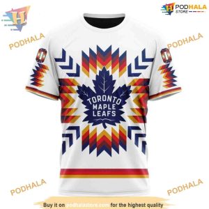 Custom Design With Native Pattern NHL Toronto Maple Leafs Hoodie 3D 3
