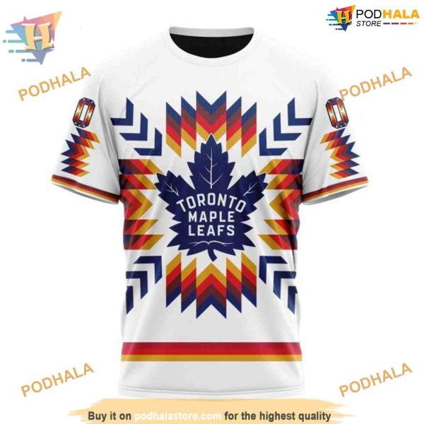 Custom Design With Native Pattern NHL Toronto Maple Leafs Hoodie 3D