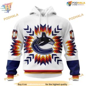 Custom Design With Native Pattern NHL Vancouver Canucks Hoodie 3D