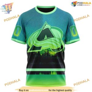 Custom Design With Northern Light Full Printed NHL Colorado Avalanche Hoodie 3D 3
