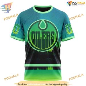 Custom Design With Northern Light Full Printed NHL Edmonton Oilers Hoodie 3D 3