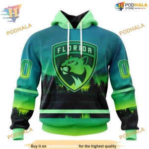 Custom Design With Northern Light Full Printed NHL Florida Panthers Hoodie 3D 1
