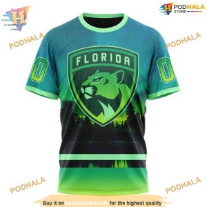 Custom Design With Northern Light Full Printed NHL Florida Panthers Hoodie 3D 3