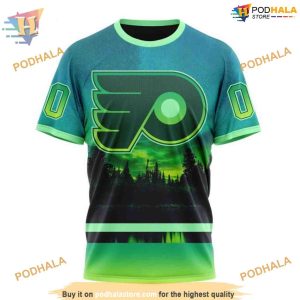 Custom Design With Northern Light Full Printed NHL Philadelphia Flyers Hoodie 3D 3
