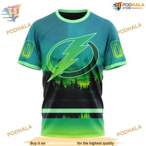Custom Design With Northern Light Full Printed NHL Tampa Bay Lightning Hoodie 3D 3