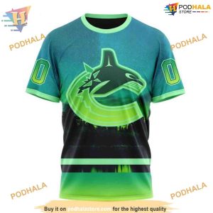 Custom Design With Northern Light Full Printed NHL Vancouver Canucks Hoodie 3D 3
