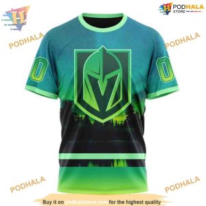Custom Design With Northern Light Full Printed NHL Vegas Golden Knights Hoodie 3D 3