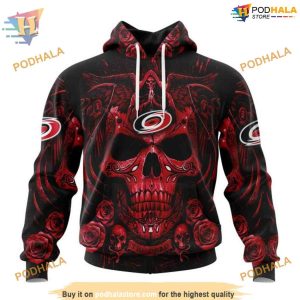 Custom Design With Skull Art NHL Carolina Hurricanes Hoodie 3D Sweatshirt 1