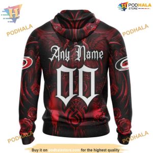 Custom Design With Skull Art NHL Carolina Hurricanes Hoodie 3D Sweatshirt 2