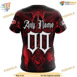 Custom Design With Skull Art NHL Carolina Hurricanes Hoodie 3D Sweatshirt 4