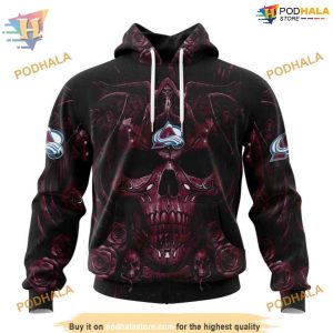 Custom Design With Skull Art NHL Colorado Avalanche Hoodie 3D Sweatshirt 1