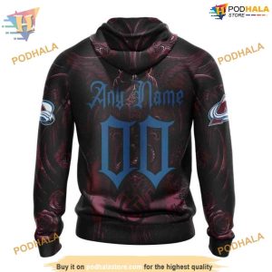 Custom Design With Skull Art NHL Colorado Avalanche Hoodie 3D Sweatshirt 2