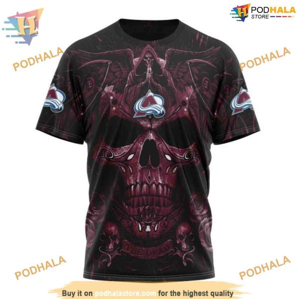 Custom Design With Skull Art NHL Colorado Avalanche Hoodie 3D Sweatshirt
