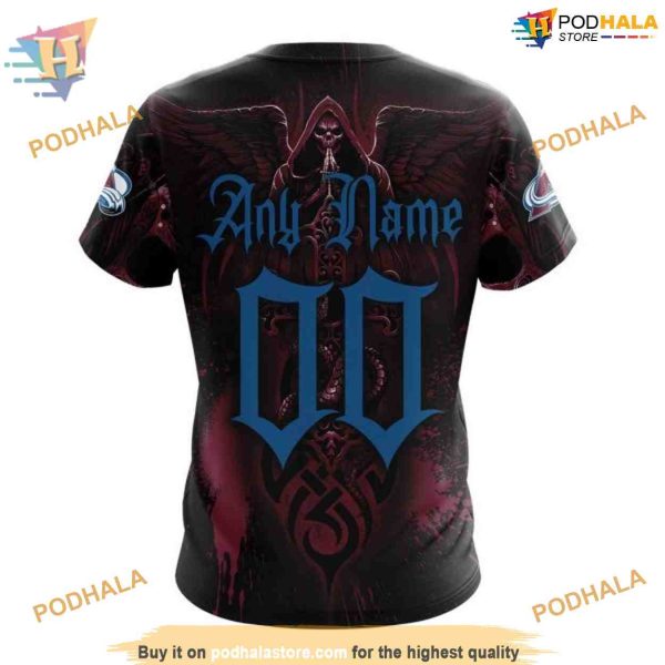 Custom Design With Skull Art NHL Colorado Avalanche Hoodie 3D Sweatshirt