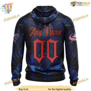 Custom Design With Skull Art NHL Columbus Blue Jackets Hoodie 3D 2