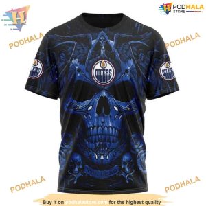 Custom Design With Skull Art NHL Edmonton Oilers Hoodie 3D 3