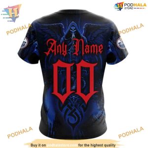 Custom Design With Skull Art NHL Edmonton Oilers Hoodie 3D 4
