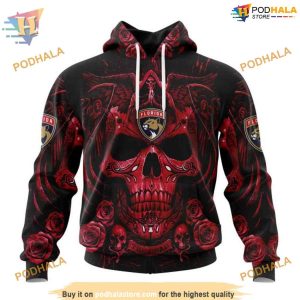 Custom Design With Skull Art NHL Florida Panthers Hoodie 3D Sweatshirt 1