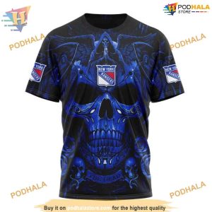 Custom Design With Skull Art NHL New York Rangers Hoodie 3D 3