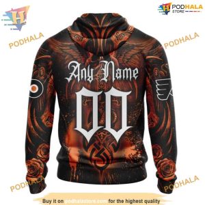Custom Design With Skull Art NHL Philadelphia Flyers Hoodie 3D 2