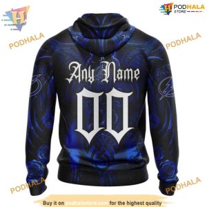 Custom Design With Skull Art NHL Tampa Bay Lightning Hoodie 3D 2