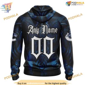 Custom Design With Skull Art NHL Vancouver Canucks Hoodie 3D 2