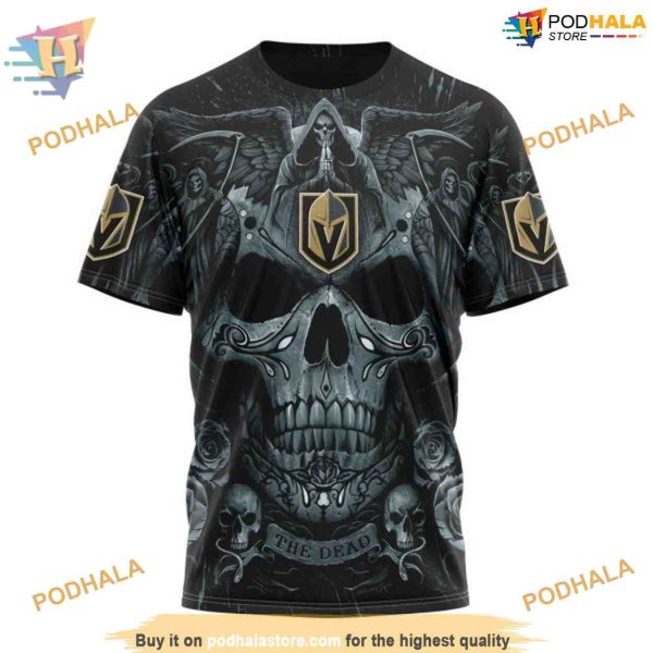 Custom Design With Skull Art NHL Vegas Golden Knights Hoodie 3D Shirt