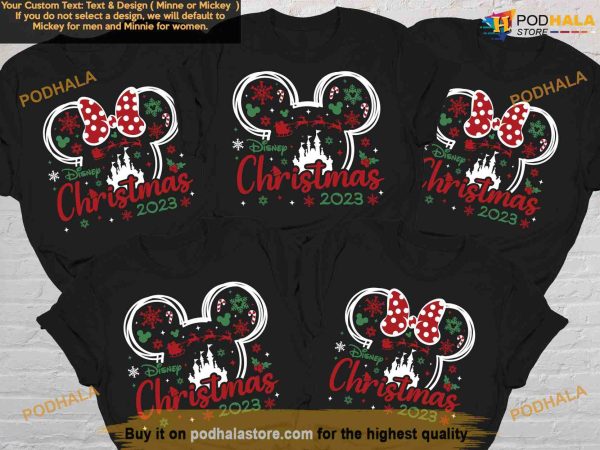 Custom Disney Christmas 2023 Shirt, Christmas Vacation Shirt, Disney Christmas Shirt Family