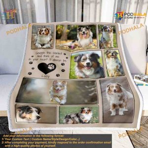Custom Dog Photo Blanket Pet Sympathy Gift Christmas Keepsake Paw Print 3