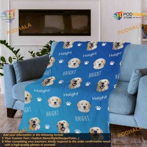 Custom Dog Photo Blanket with Name Pet Blanket Dog Dad Gifts 3