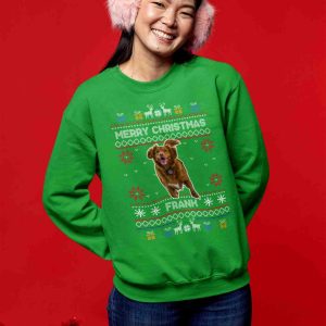 Custom Dog Photo Ugly Christmas Sweatshirt Personalized Pet Xmas Gift 2