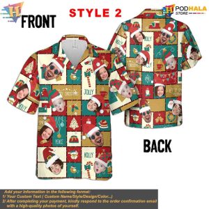 Custom Face Christmas Hawaiian Shirt Festive Personalized Hawaiian Shirt for Holidays 2
