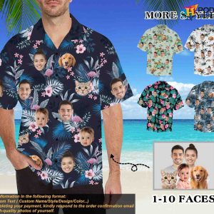 Custom Face Hawaiian Shirt, Personalized with Any Image, Men's Button Down Gift