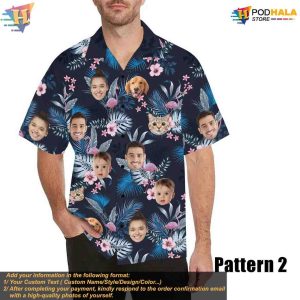 Custom Face Hawaiian Shirt Personalized with Any Image Mens Button Down Gift 4
