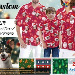 Custom Face Shirt, Personalized Christmas Hawaiian Shirt, Unique Holiday Gift