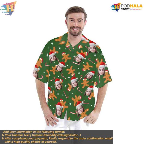 Custom Face Shirt, Personalized Christmas Hawaiian Shirt, Unique Holiday Gift